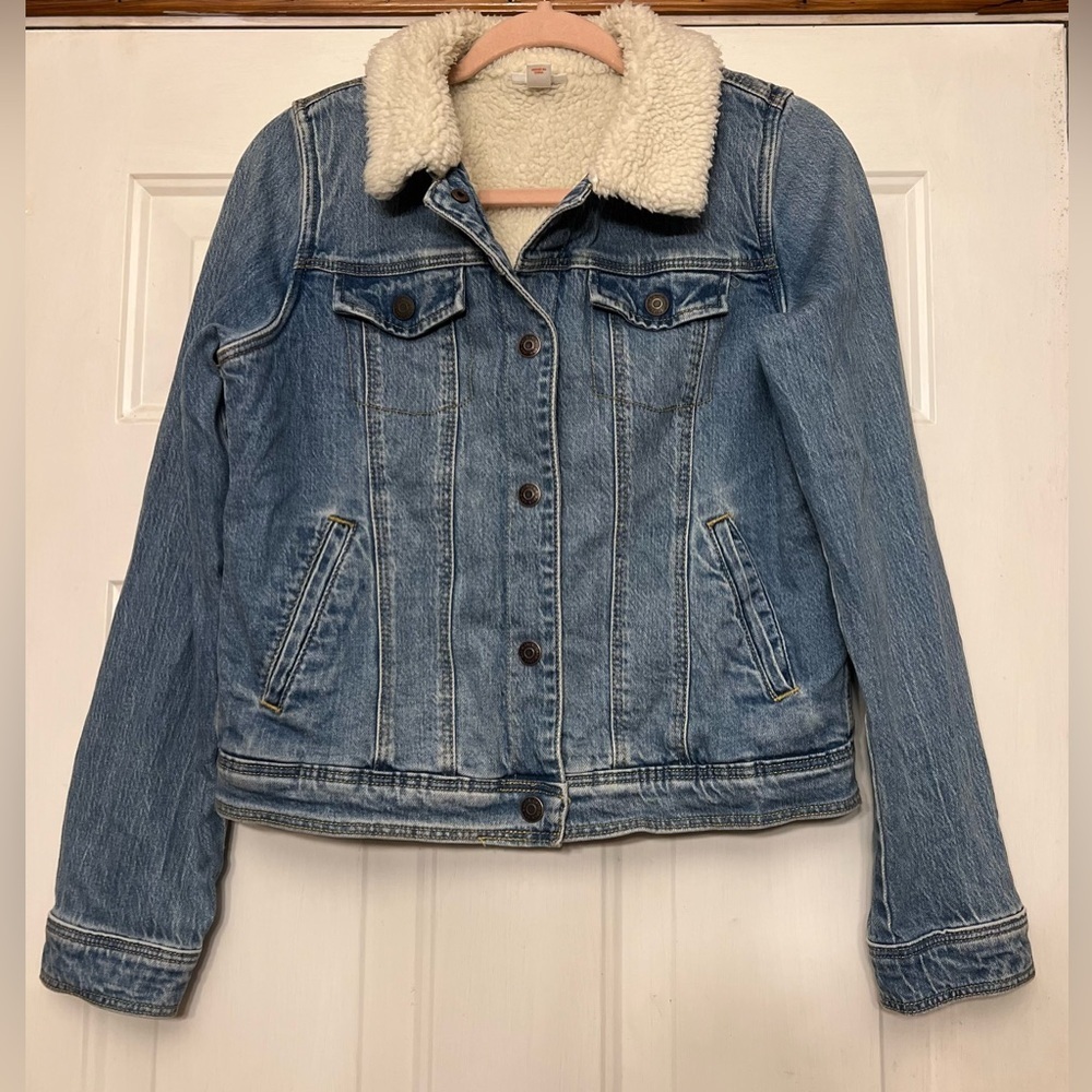 ✨ Girl’s Cat & Jack Denim Jacket - Faux Fur Lined with Collar - NWOT